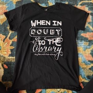 “When in doubt, go to the library.” T-shirt